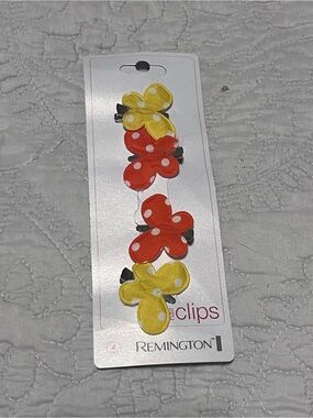 Remington Yellow & orange Polka Dot butterfly Hair Clips - 4 Pack